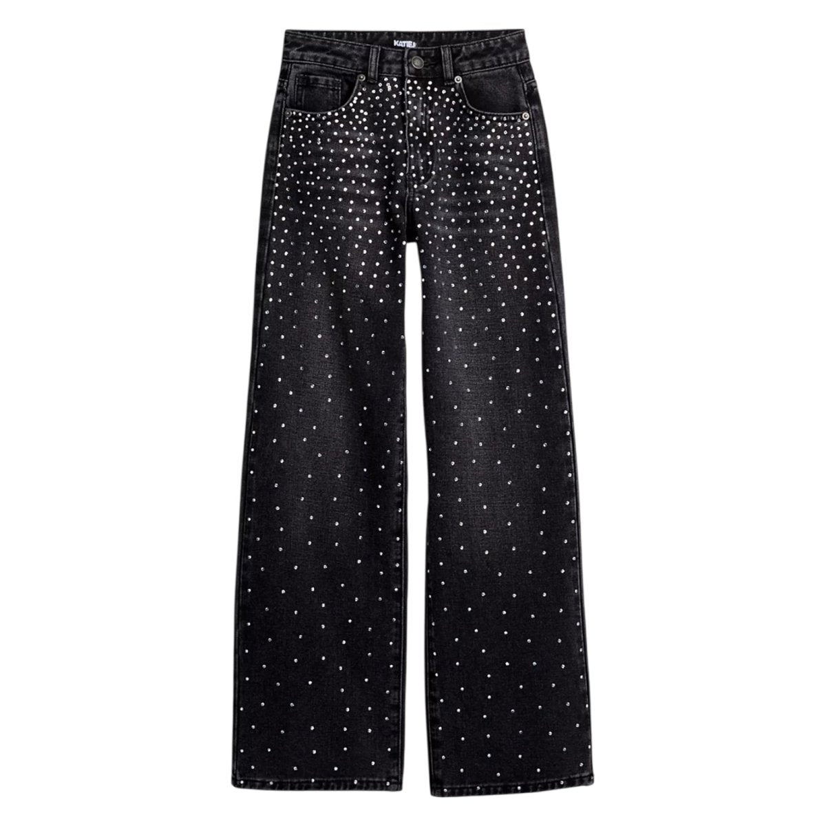 COPENHAGEN RHINESTONE DENIM PANTS (PREORDER) - KATIE J NYC