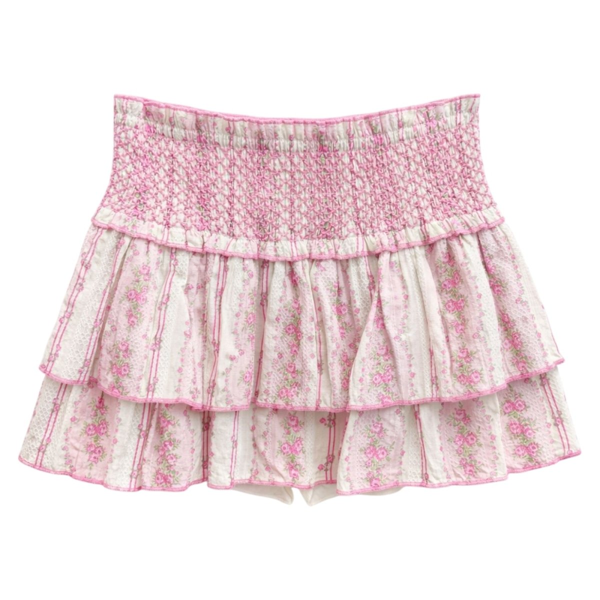 COTTAGE STRIPE DOMINIQUE SKIRT W/ SHORTS (PREORDER) - SKIRTS