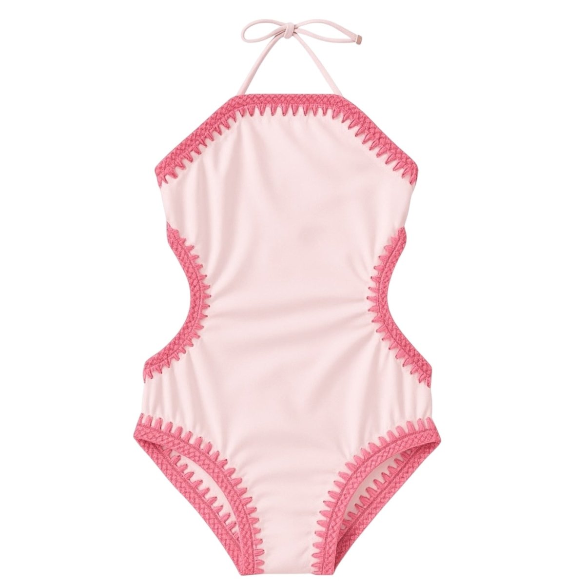 CROCHET TRIM CUTOUT ONE PIECE SWIMSUIT - PLANET SEA
