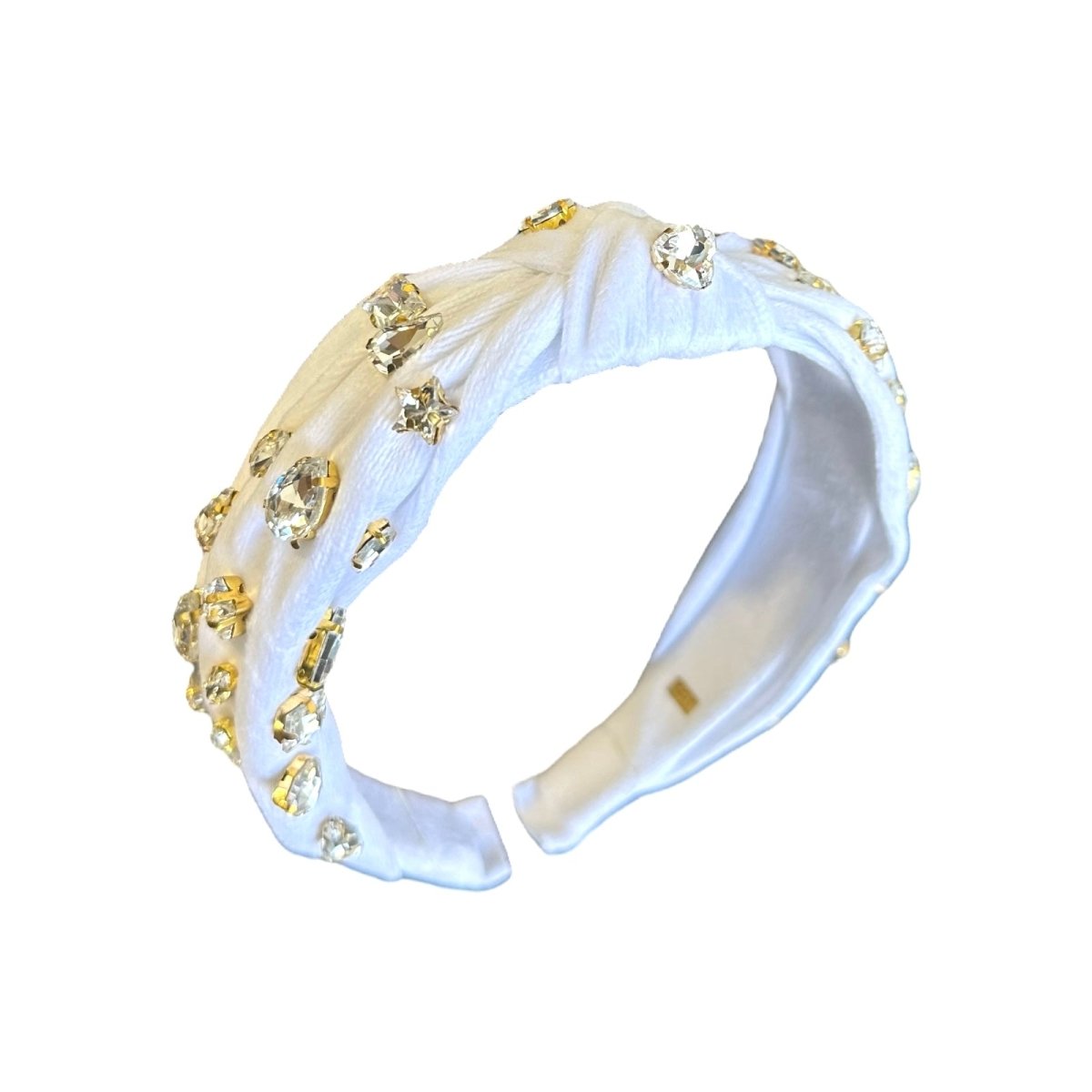 CRYSTAL BEADED VELVET HEADBAND - HEADBANDS