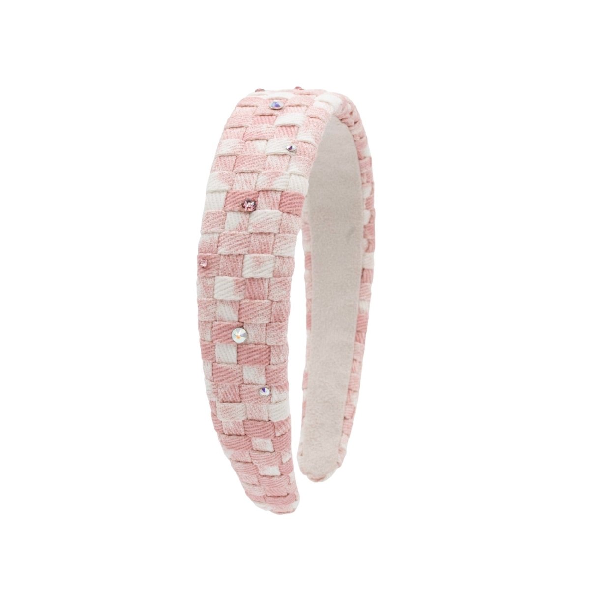 CRYSTAL DENIM WOVEN HEADBAND - HEADBANDS