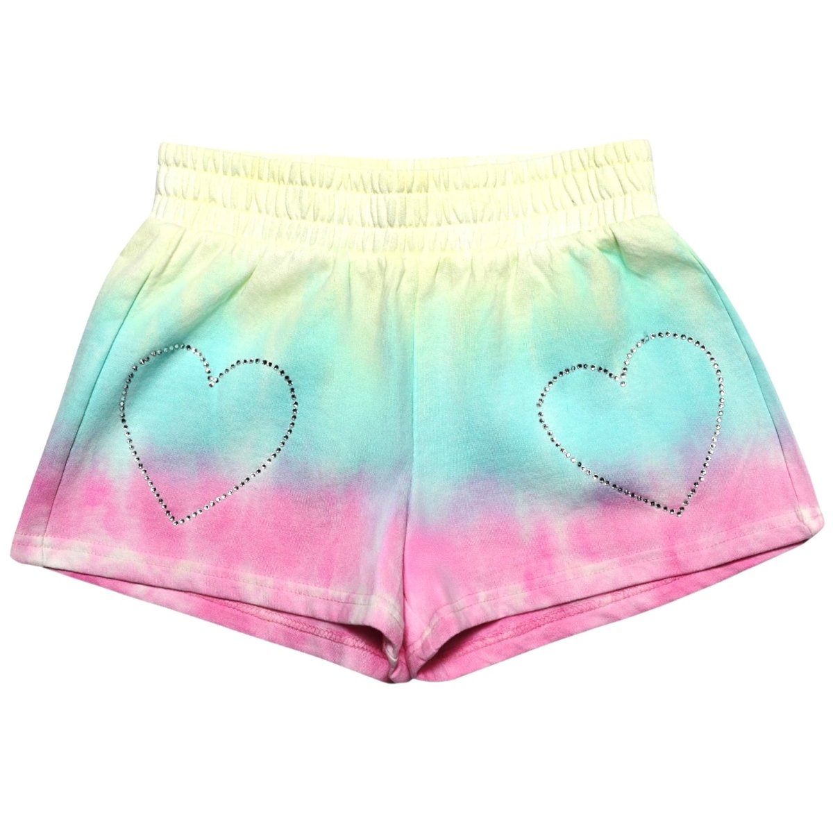 CRYSTAL HEARTS TIE DYE SHORTS (PREORDER) - MIA NEW YORK