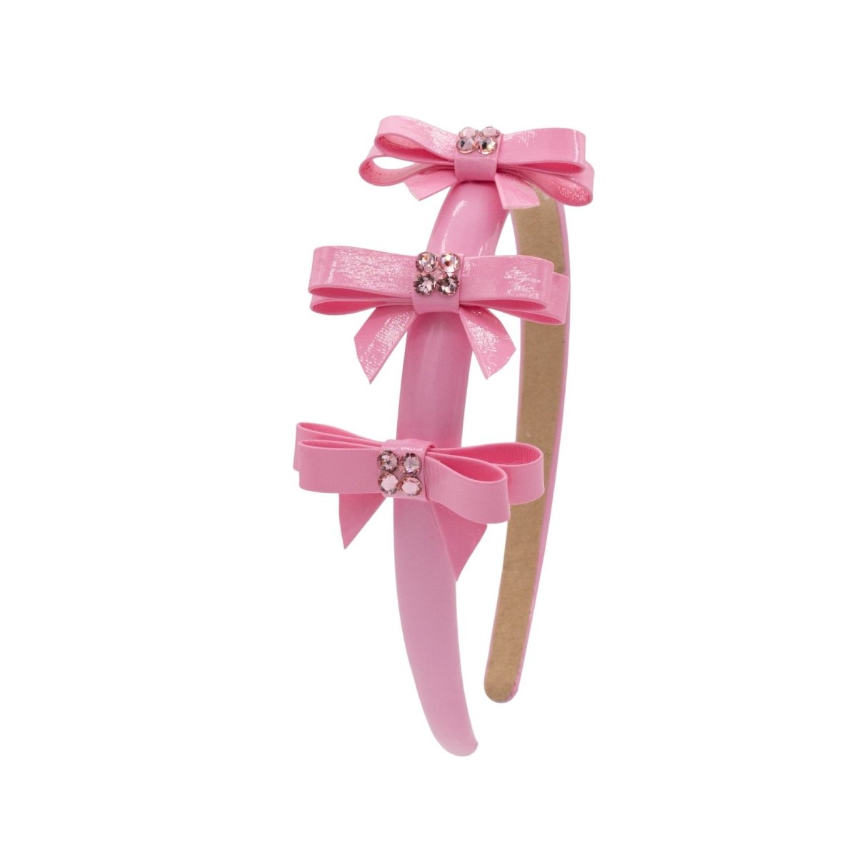 CRYSTALIZED BOW PATENT HEADBAND - HEADBANDS