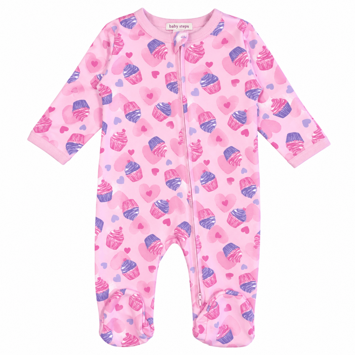 CUPCAKE HEARTS FOOTIES - BABY STEPS