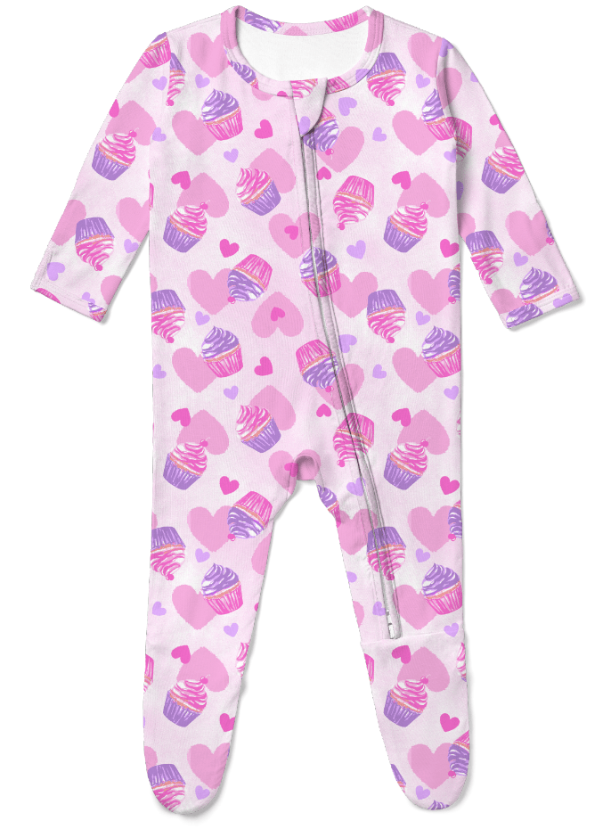 CUPCAKE HEARTS FOOTIES (PREORDER) - BABY STEPS
