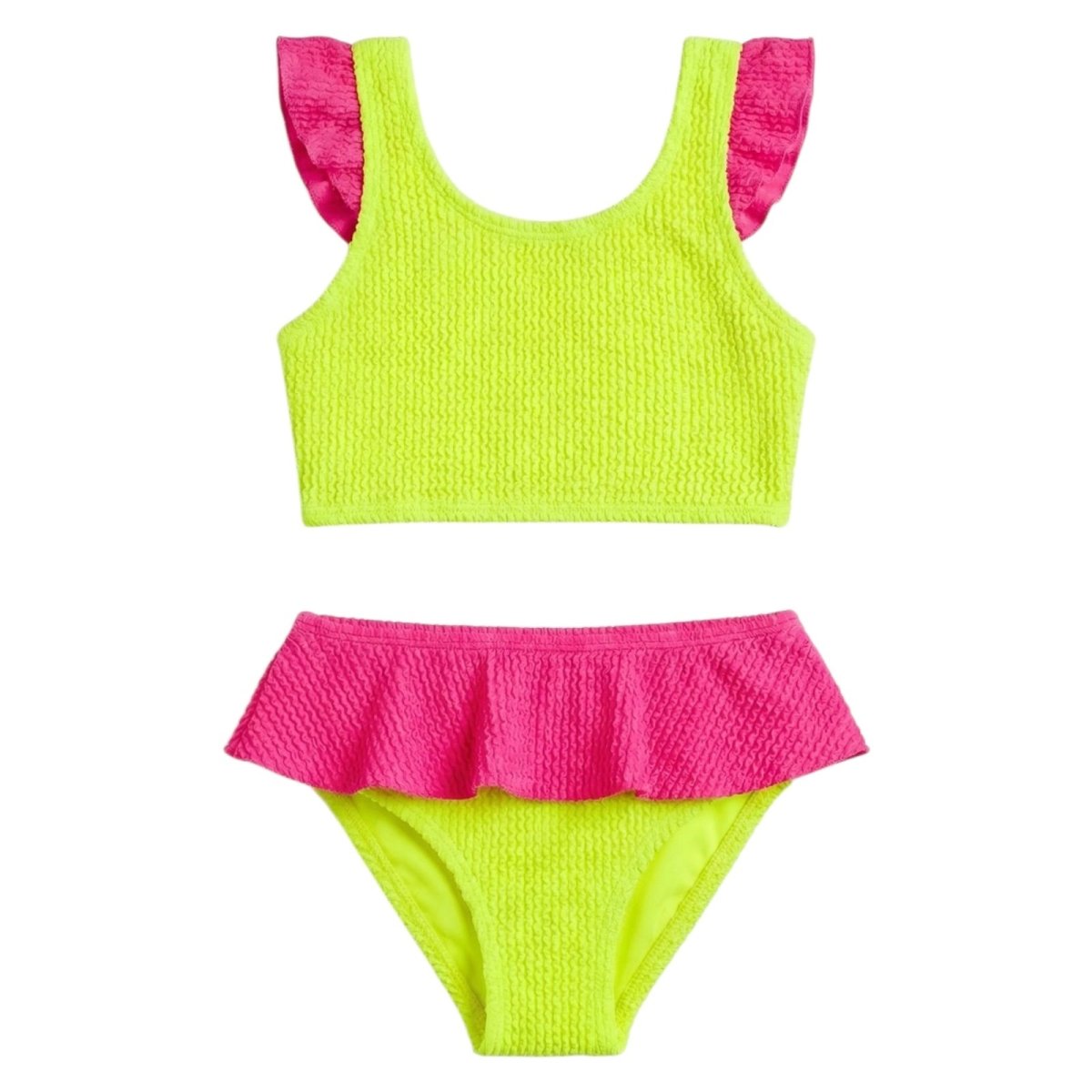 DAISY NEON CRINKLE RUFFLE TWO PIECE BIKINI (PREORDER) - TWO PIECE BIKINI