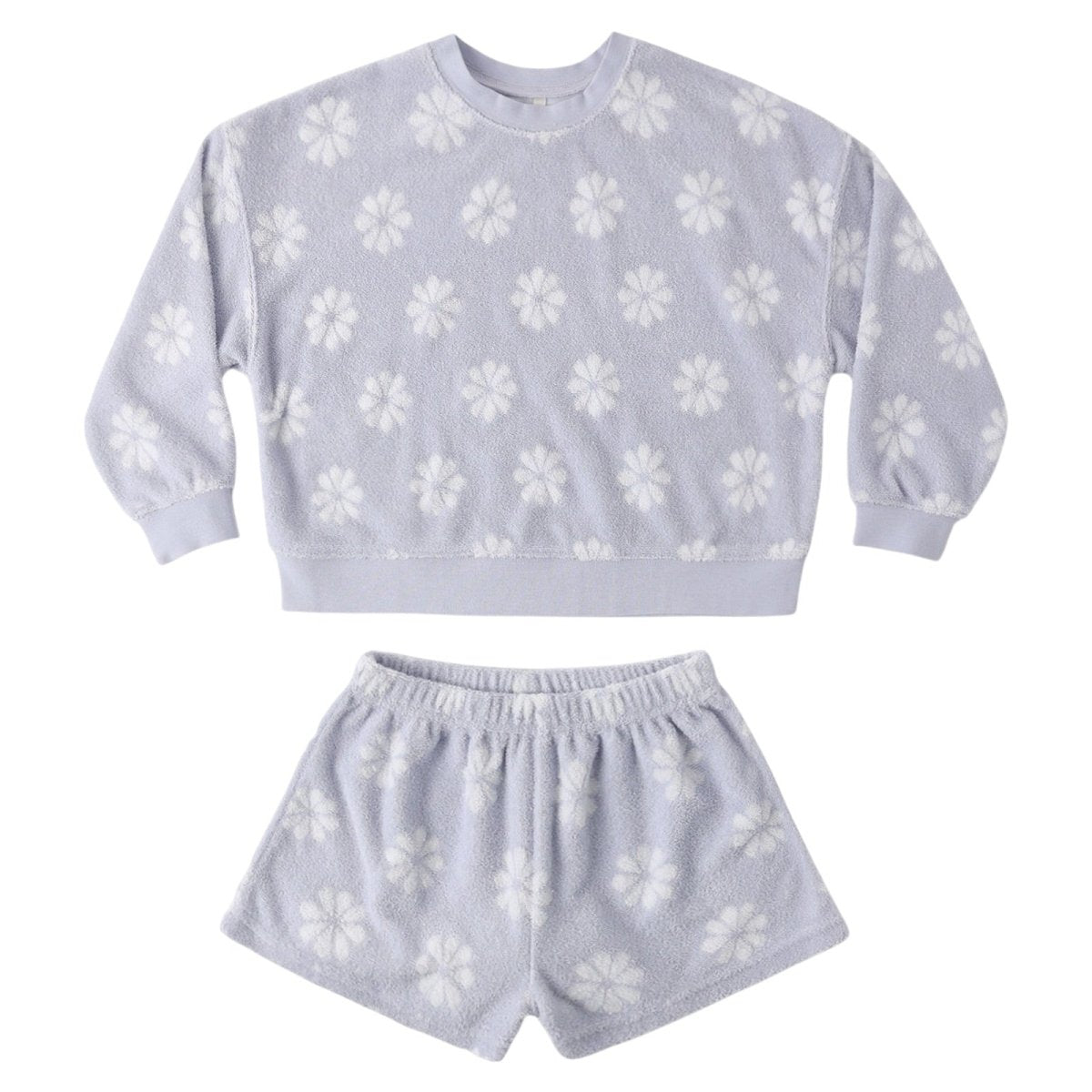 DAISY TERRY CLOTH SWEATSHIRT AND SHORTS SET - RYLEE + CRU
