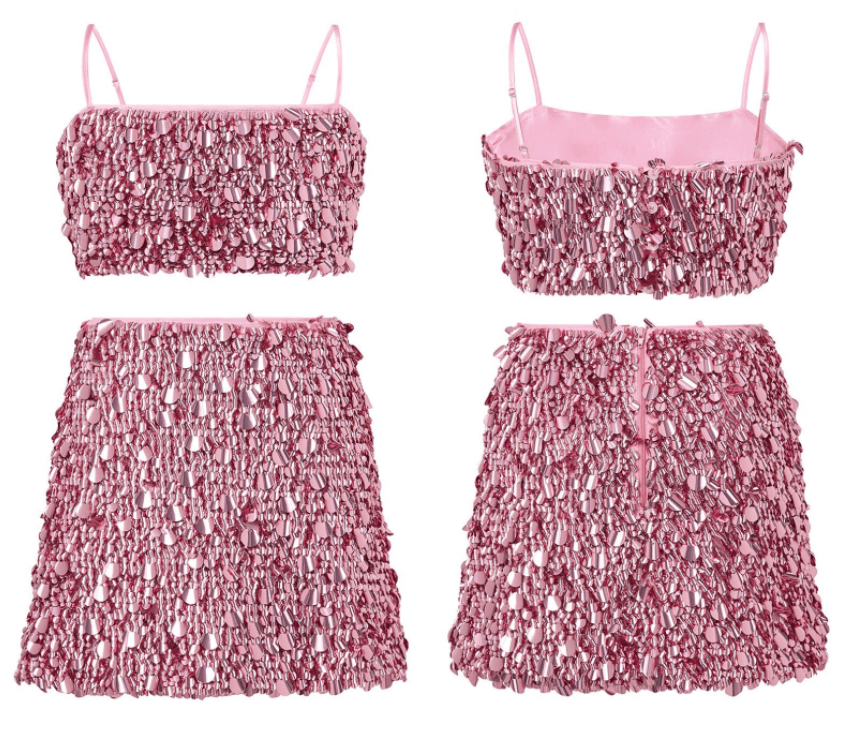 DAVINA SEQUIN TOP AND SKIRT SET (PREORDER) - SET