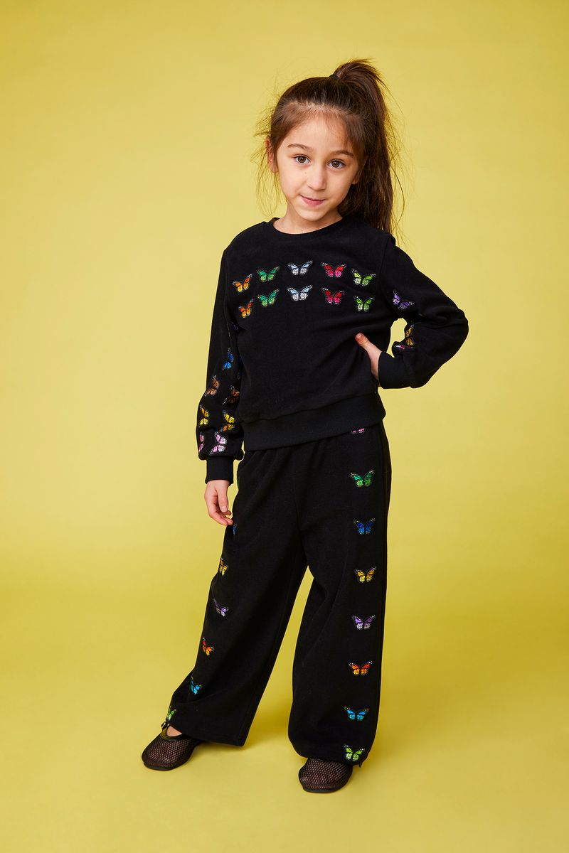 DELILAH BUTTERFLY SWEATSHIRT AND SWEATPANTS SET - SET