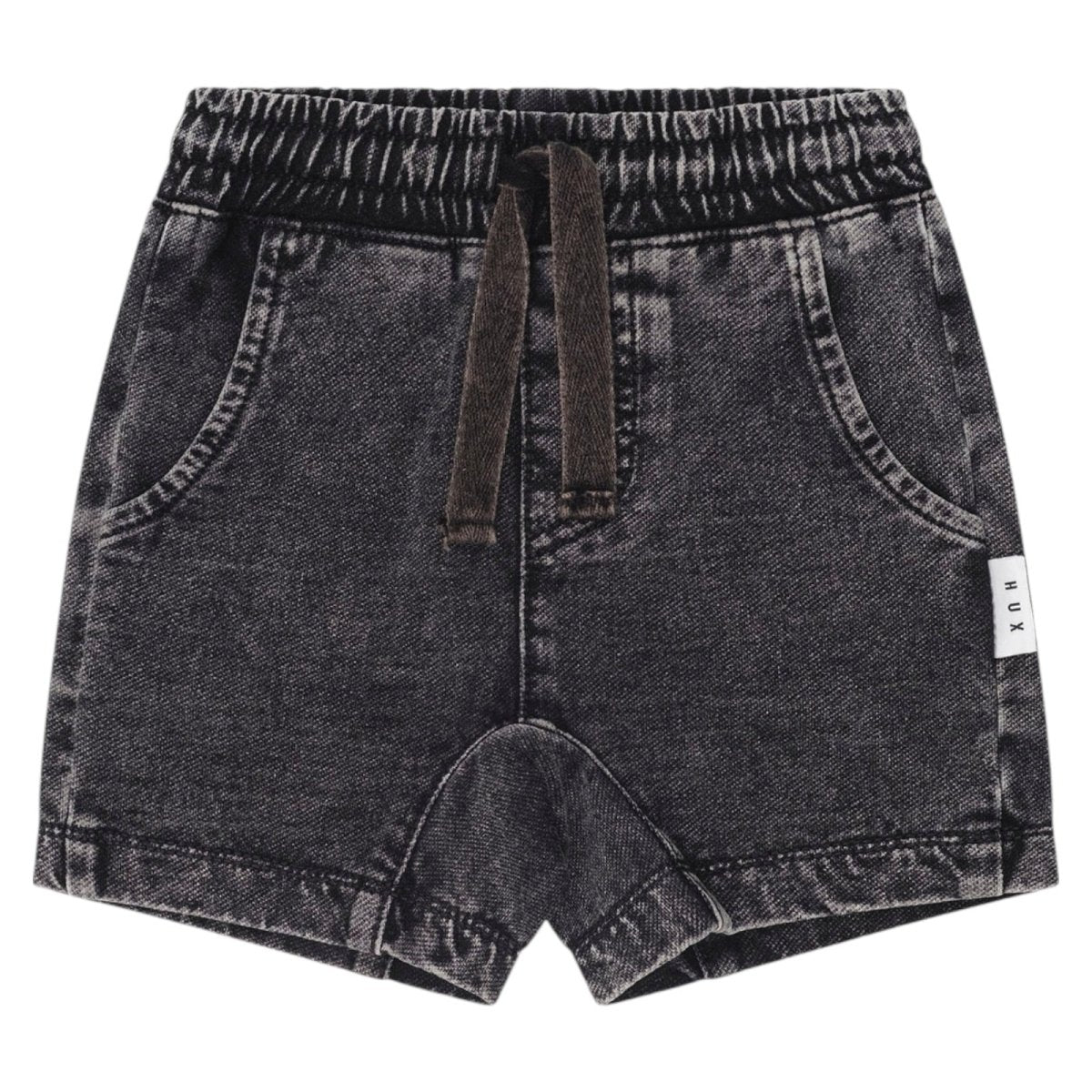 DENIM GUSSET SHORTS - HUXBABY
