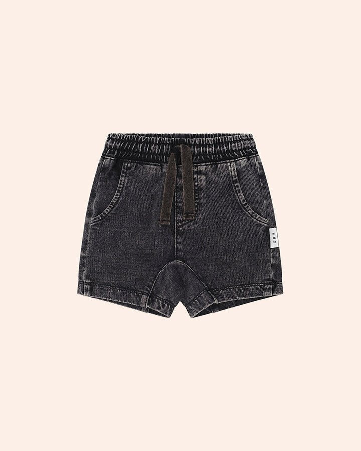 DENIM GUSSET SHORTS (PREORDER) - HUXBABY