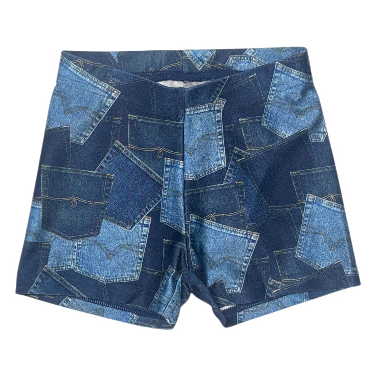 DENIM POCKETS BIKER SHORTS - TEREZ