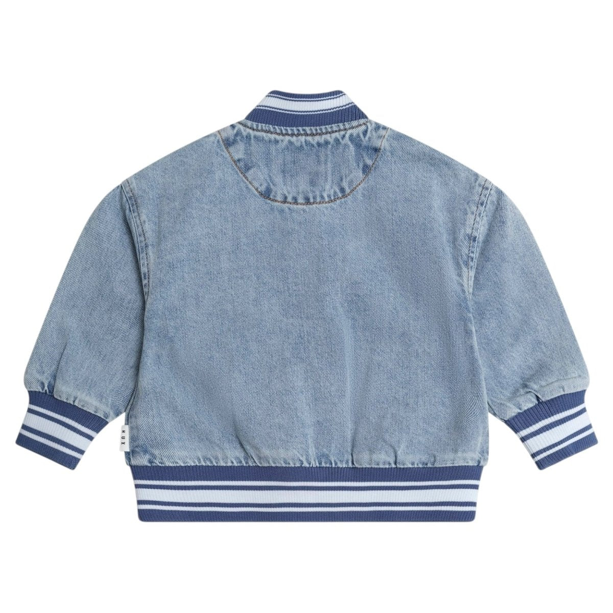 DREAMY DENIM VARSITY BOMBER JACKET - JACKETS
