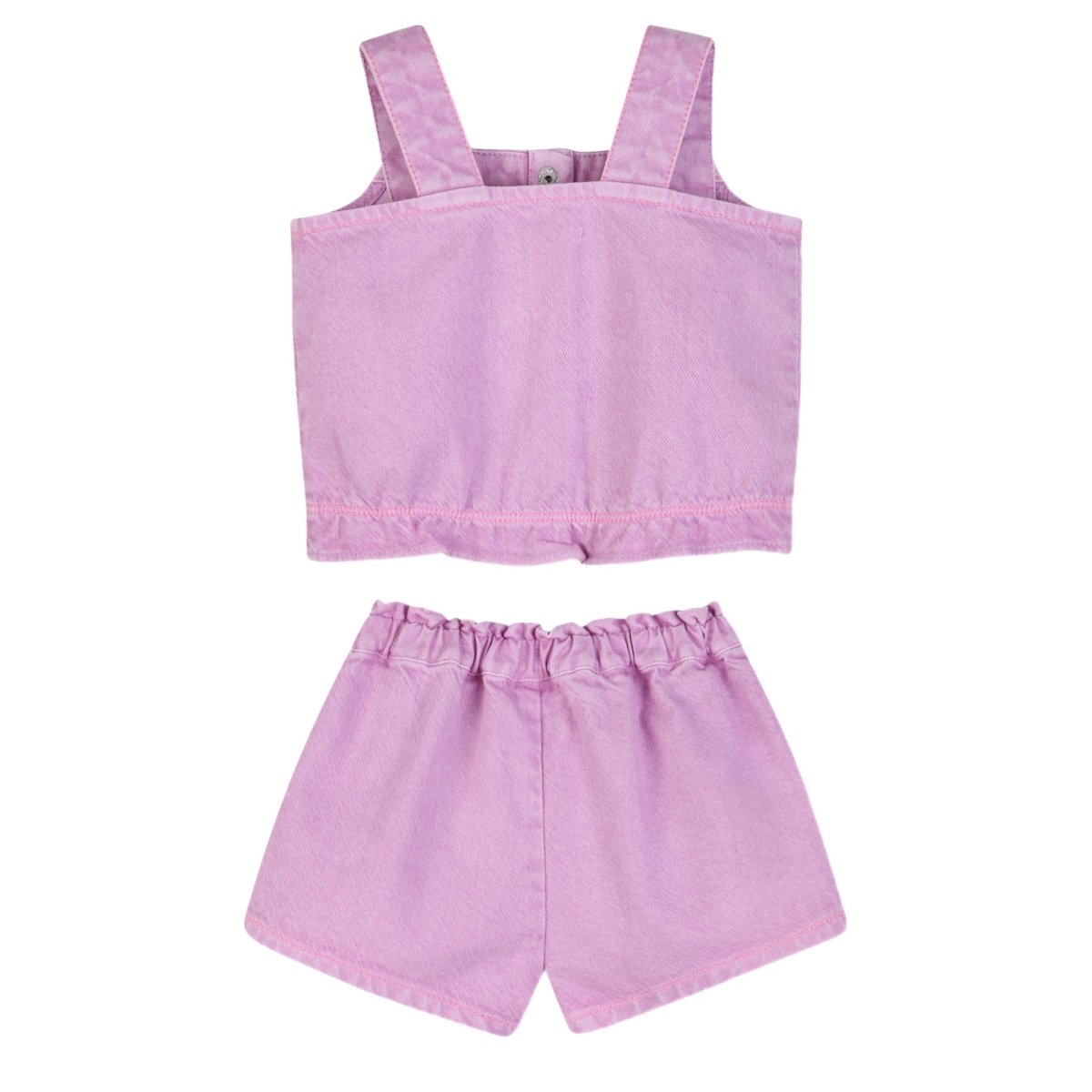 EMBROIDERED DENIM TOP AND SHORTS SET (PREORDER) - BILLIEBLUSH
