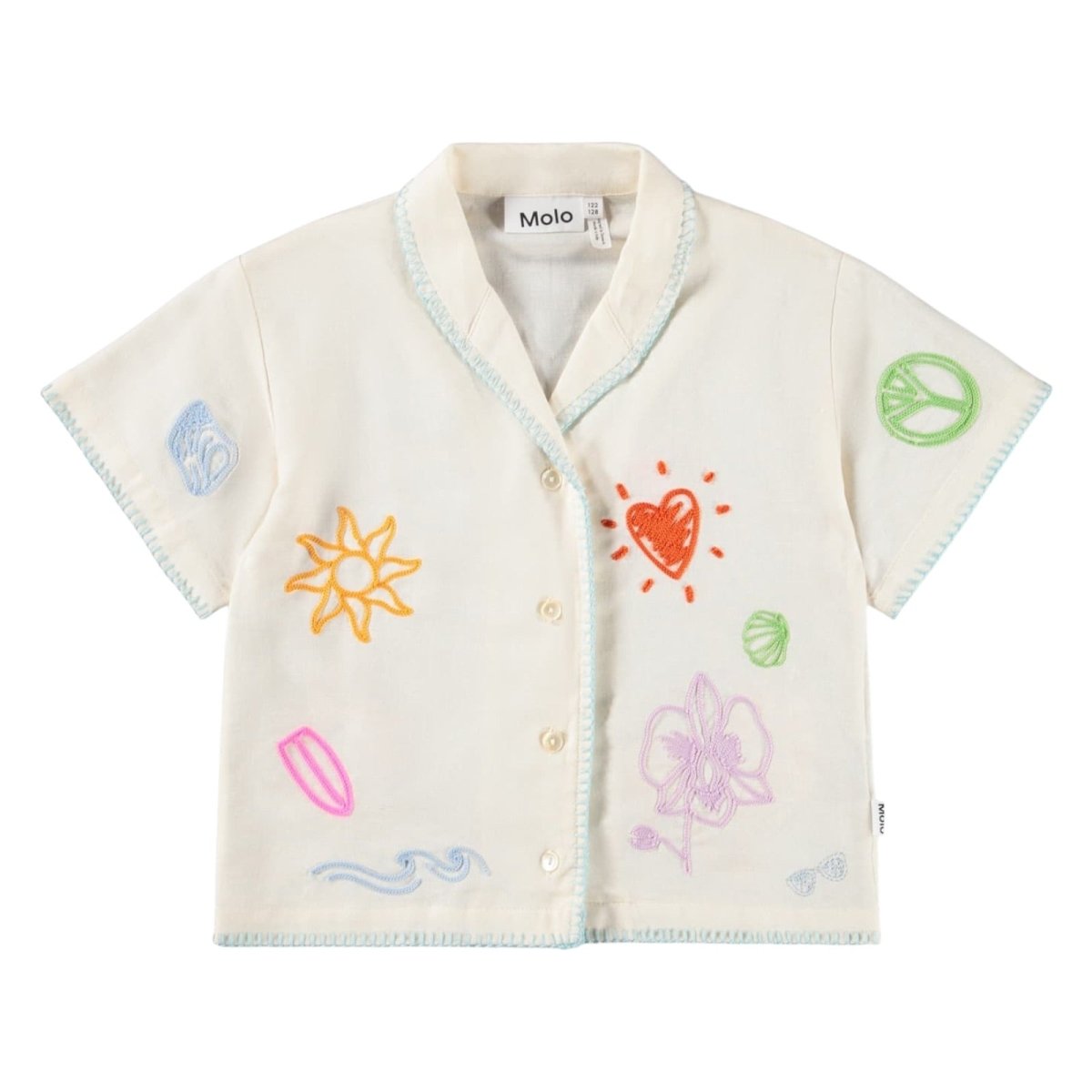 EMBROIDERED DOODLES ROSALLE BUTTON DOWN TOP (PREORDER) - MOLO