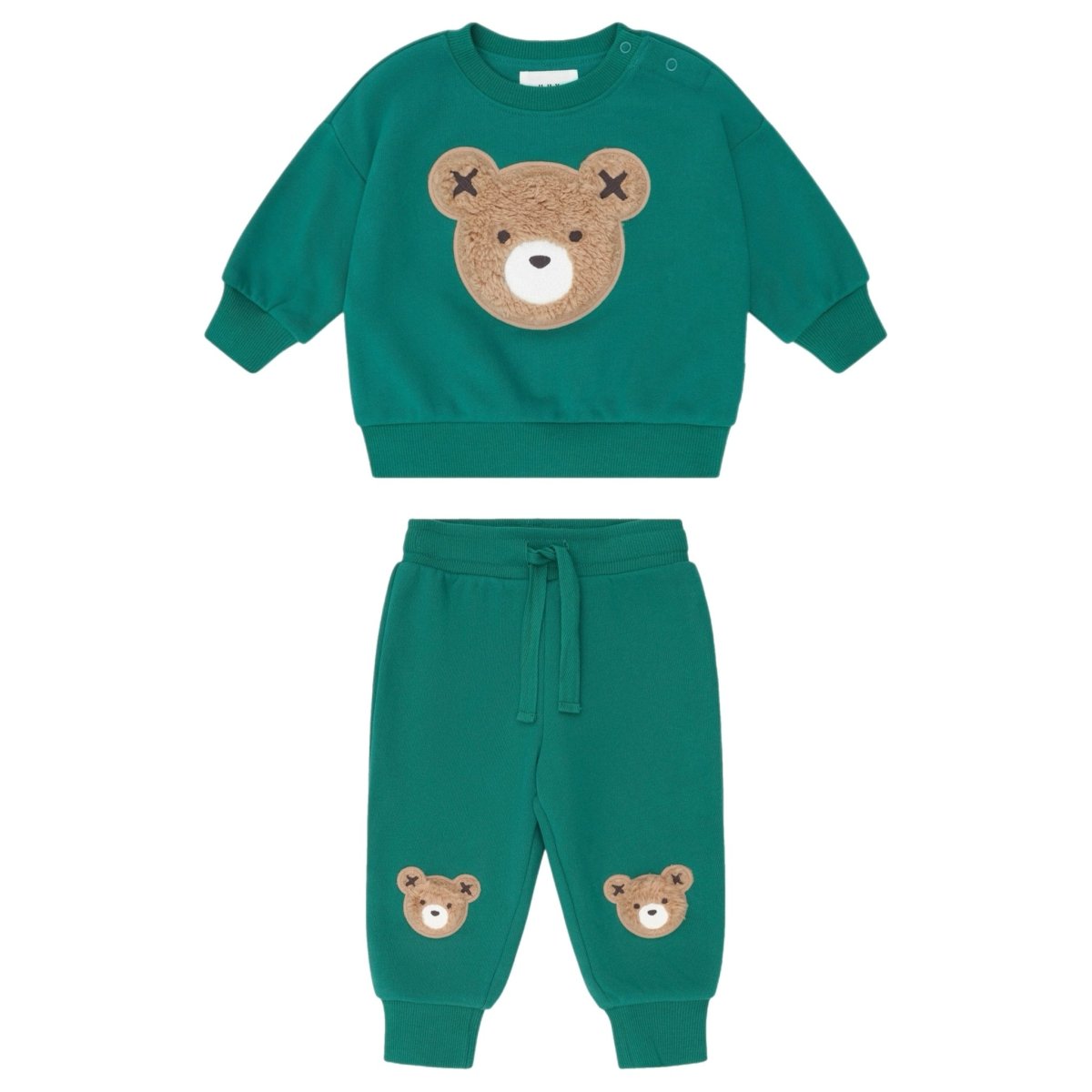 EMERALD FURRY HUXBEAR SWEATSHIRT AND SWEATPANTS SET - HUXBABY