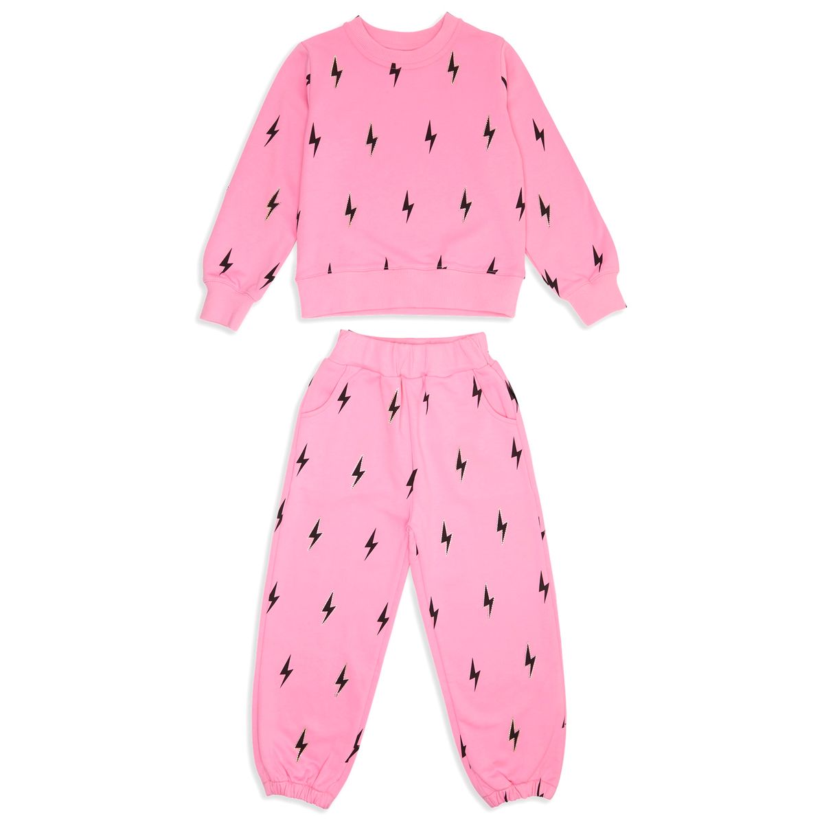 EVELYN CRYSTAL BOLT SWEATER AND SWEATPANTS SET - SET