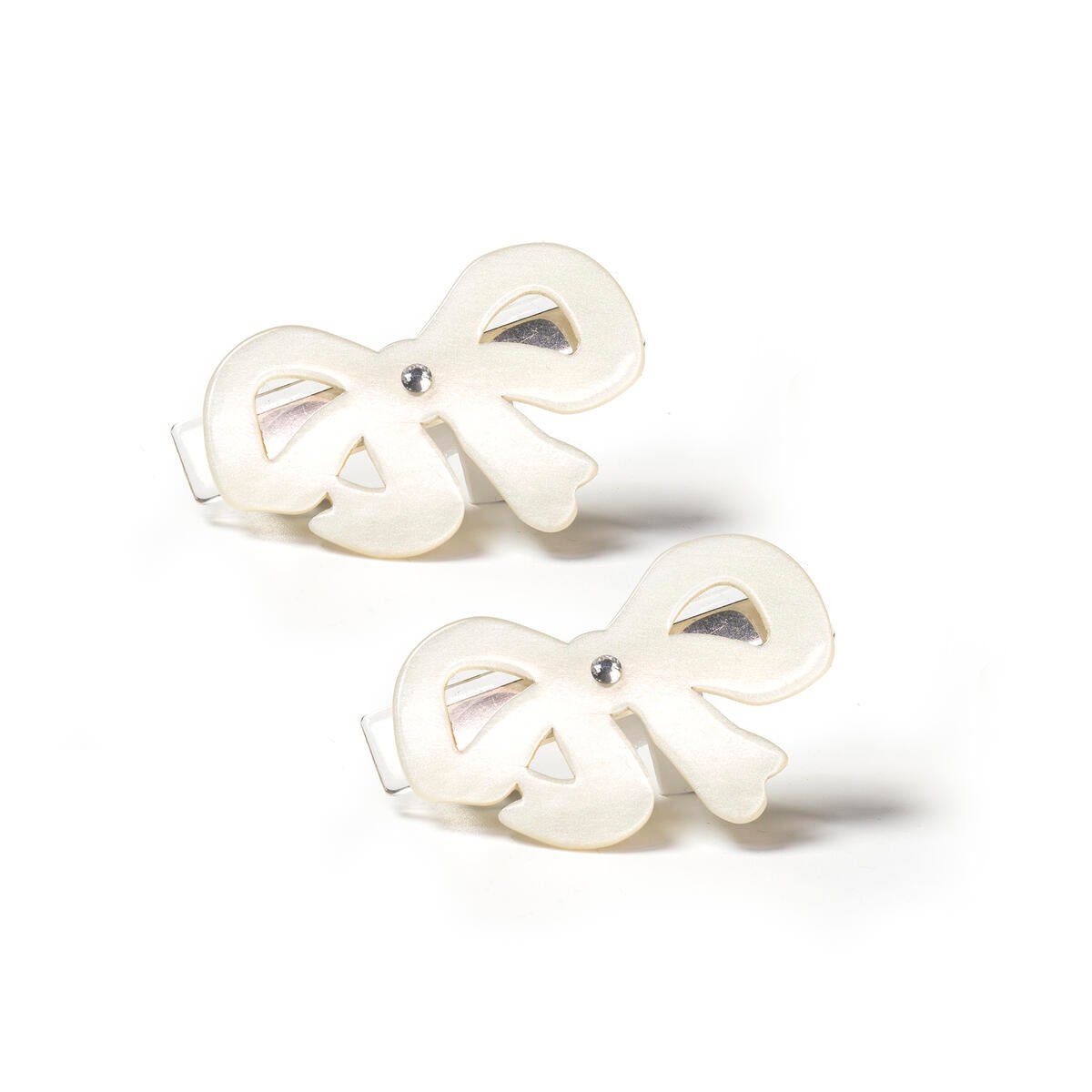 FANCY PEARLIZED BOW CLIPS (PREORDER) - LILIES & ROSES