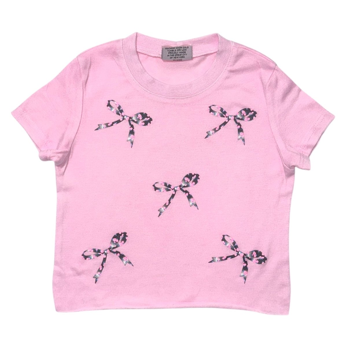 FLORAL BOWS TSHIRT - SHORT SLEEVE TOPS