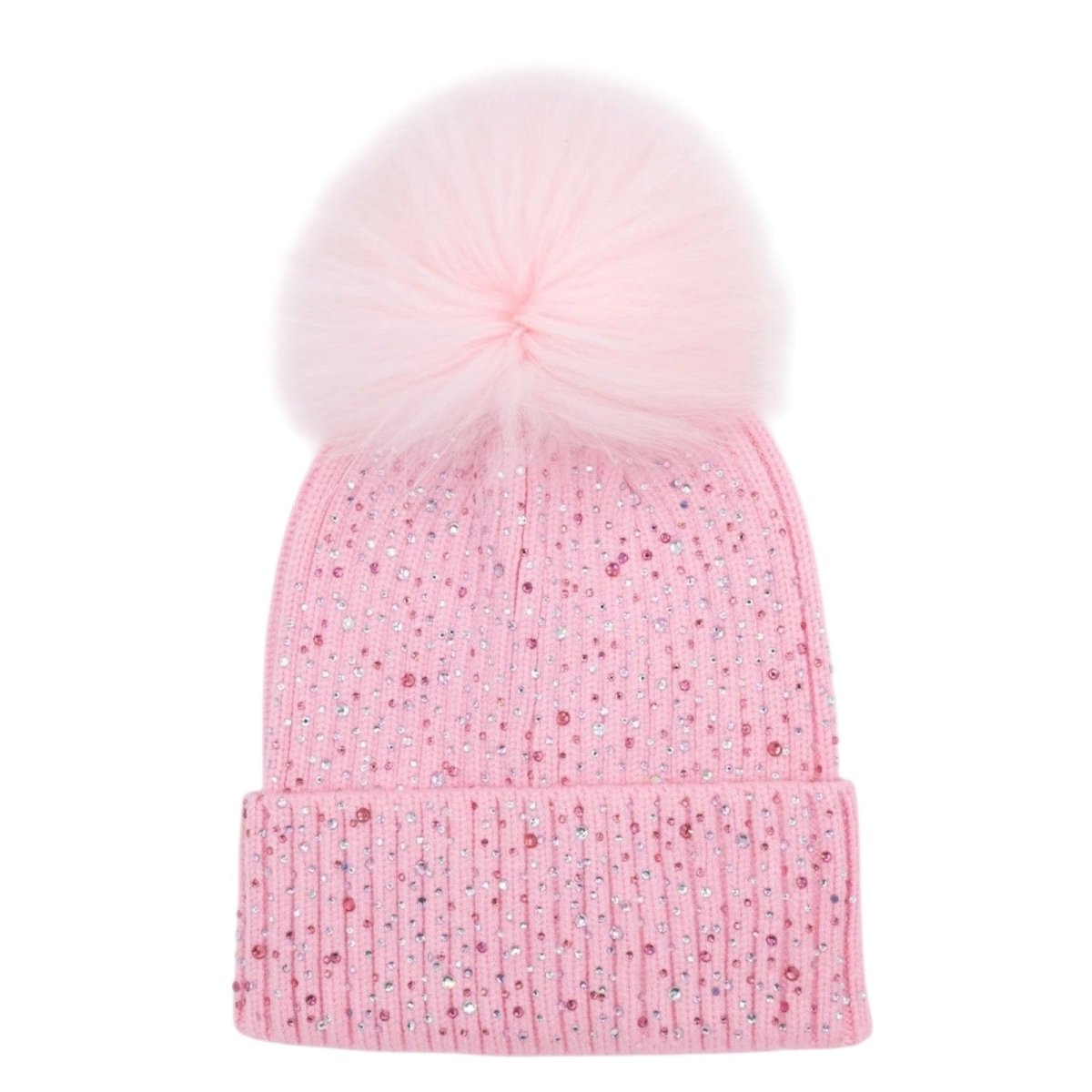 FULLY CRYSTALLIZED POM POM BEANIE (PREORDER) - BARI LYNN