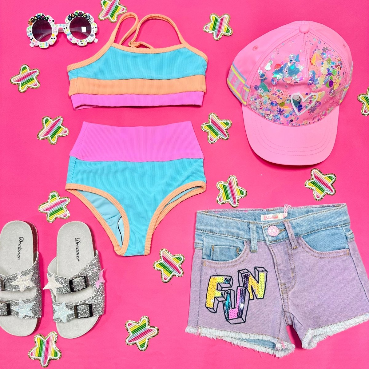 FUN COLORED DENIM SHORTS - BILLIEBLUSH