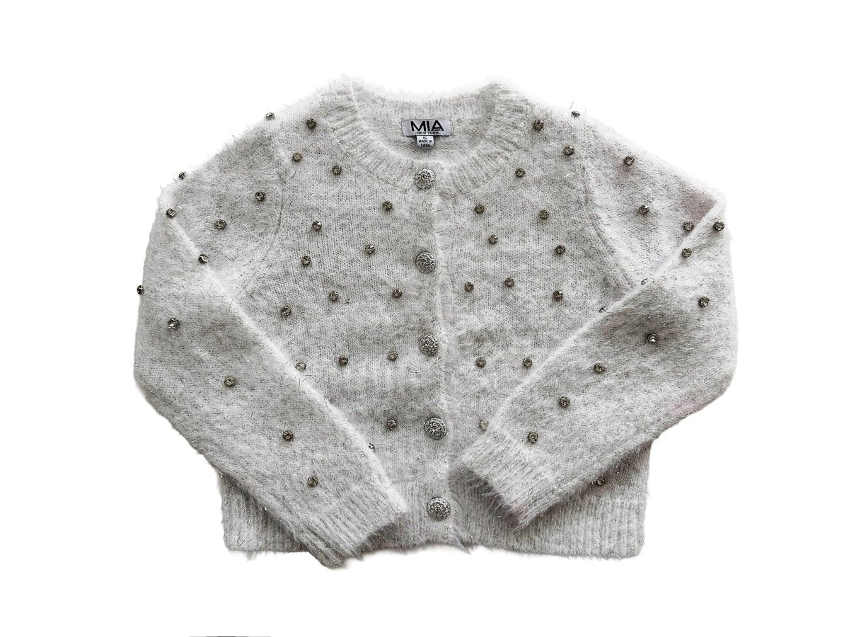 FUZZY JEWELED CARDIGAN (PREORDER) - MINI DREAMERS