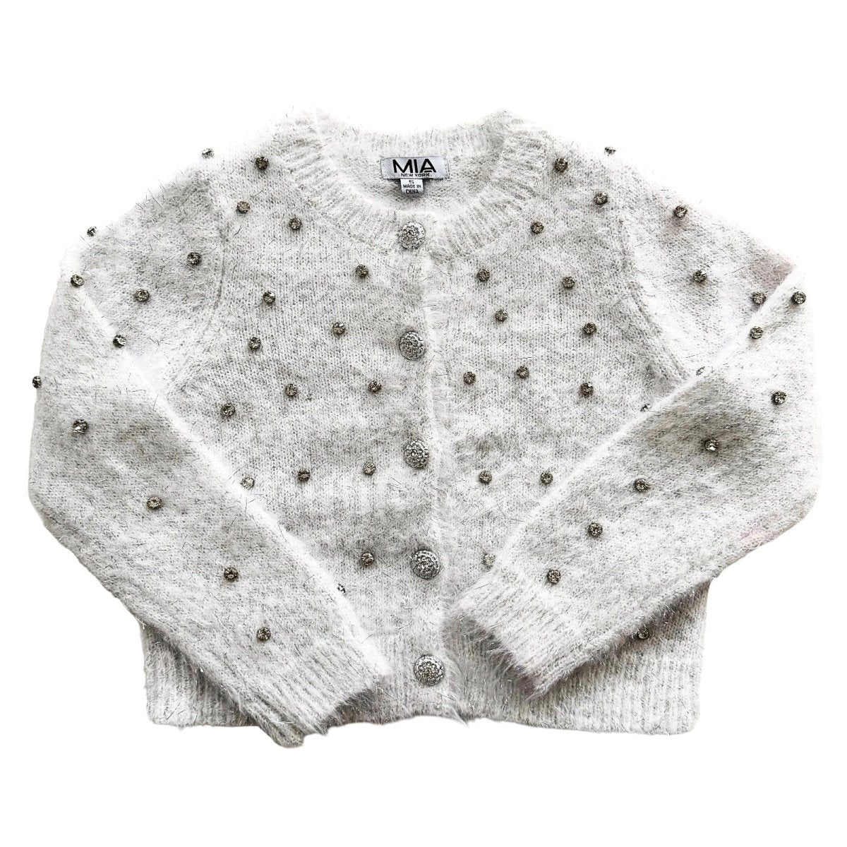 FUZZY JEWELED CARDIGAN (PREORDER) - MINI DREAMERS