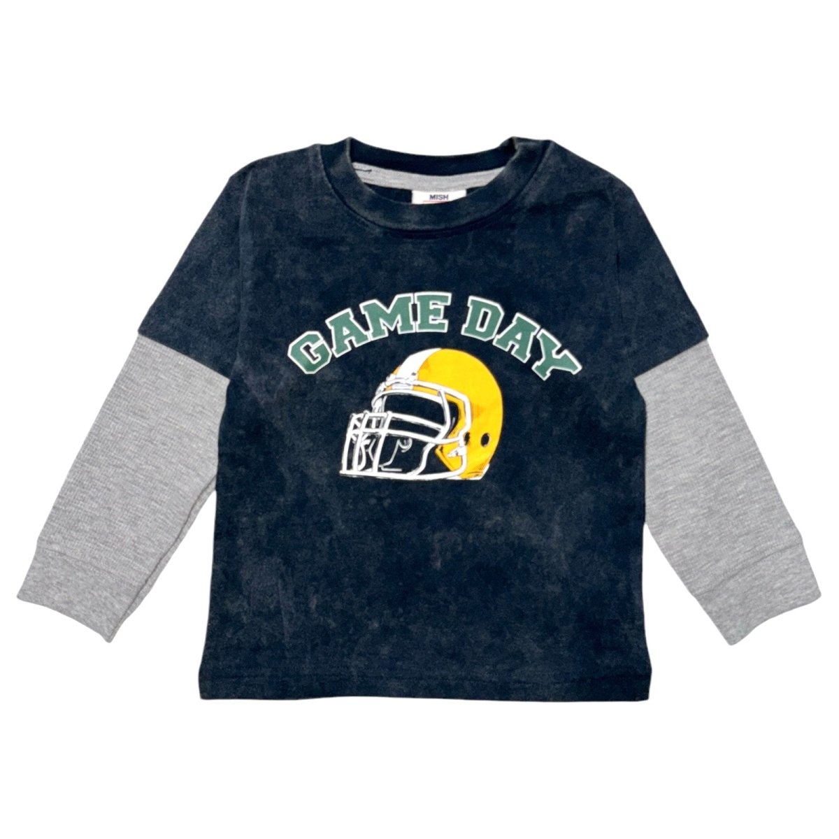 GAME DAY TWOFER LONG SLEEVE TSHIRT by MISH MISH | Kids Fashion