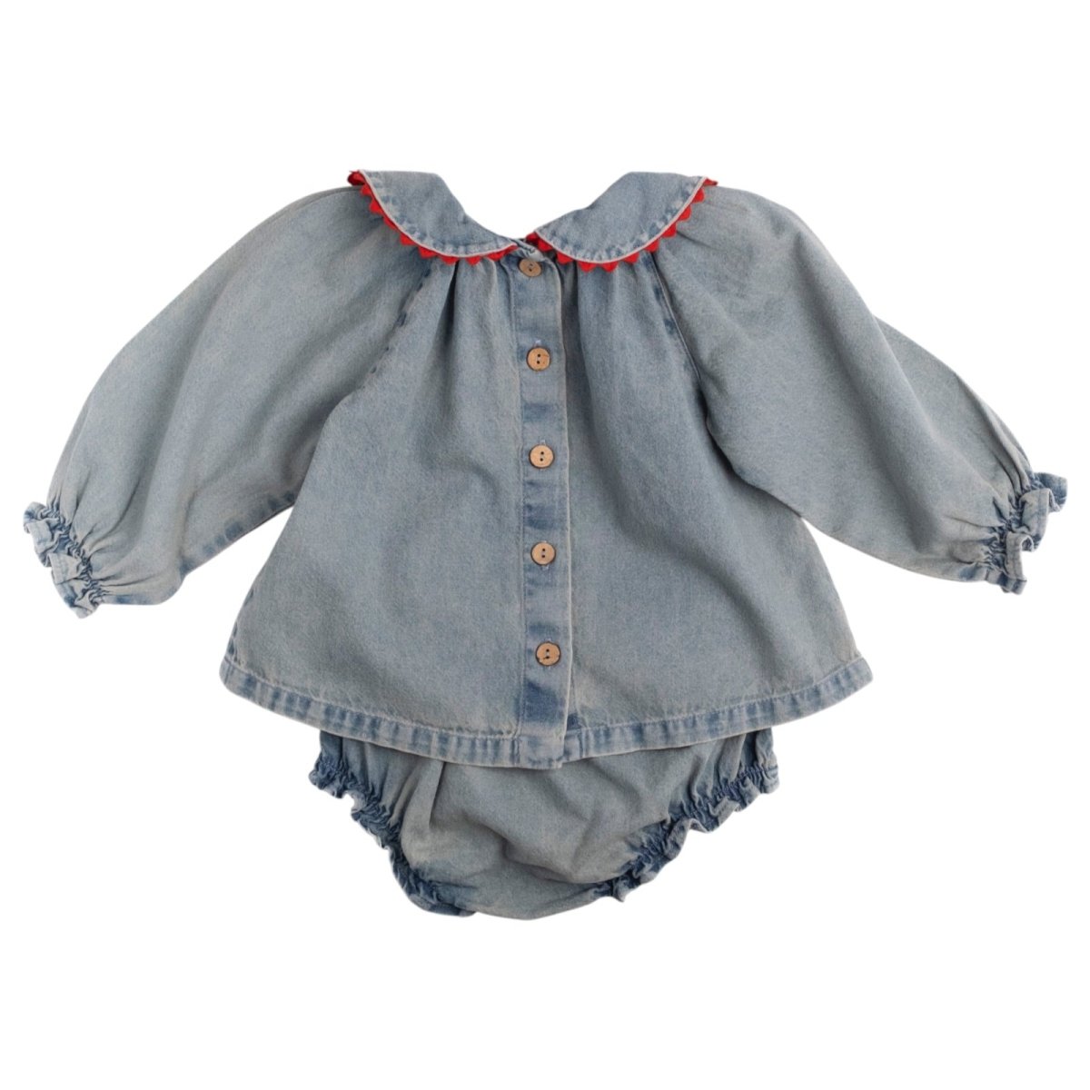 GEORGINA CHERRY DENIM TOP AND BLOOMERS SET (PREORDER) - WILD WAWA