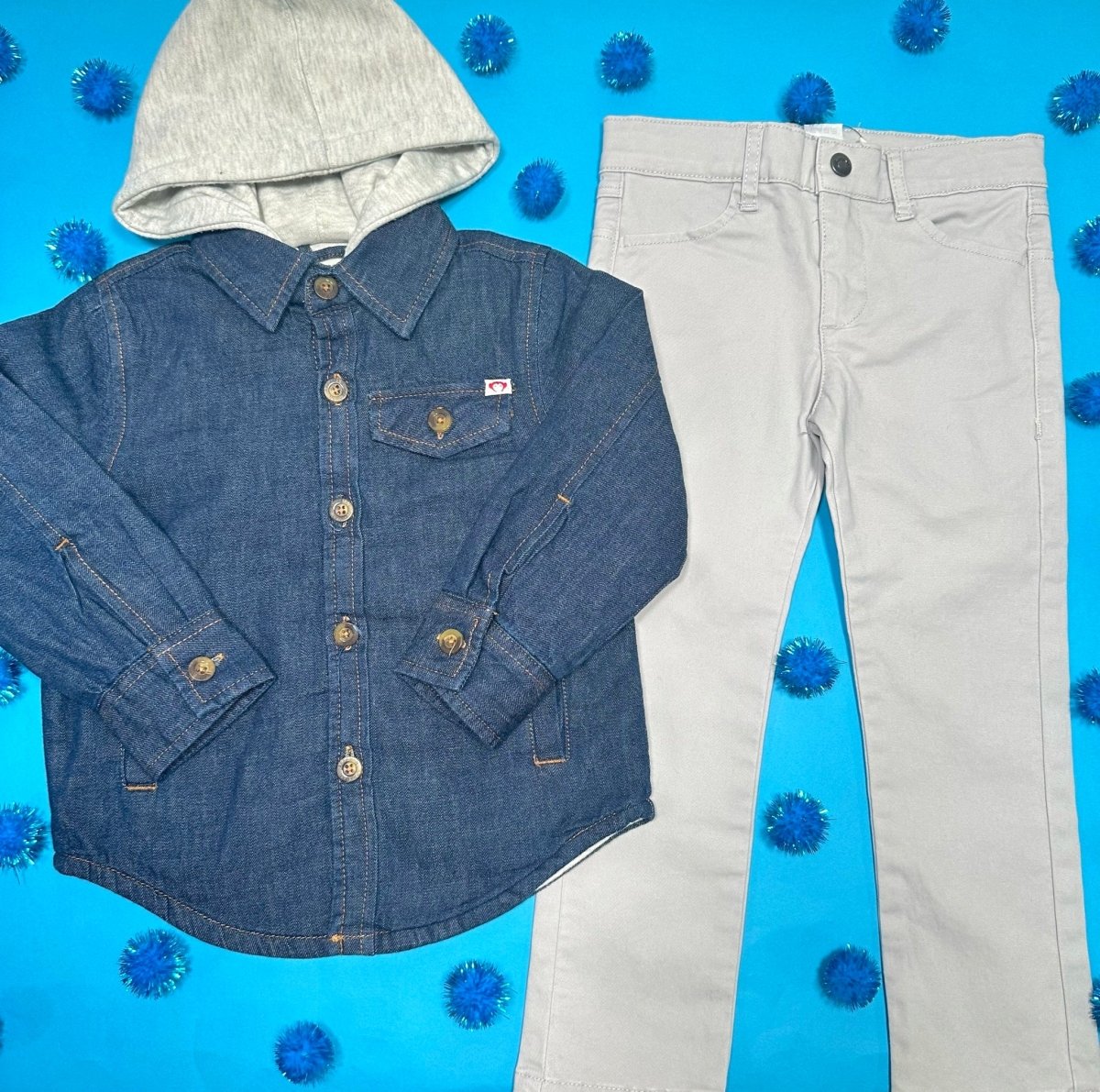 GLEN DENIM JACKET W/ HOOD - HOODIES