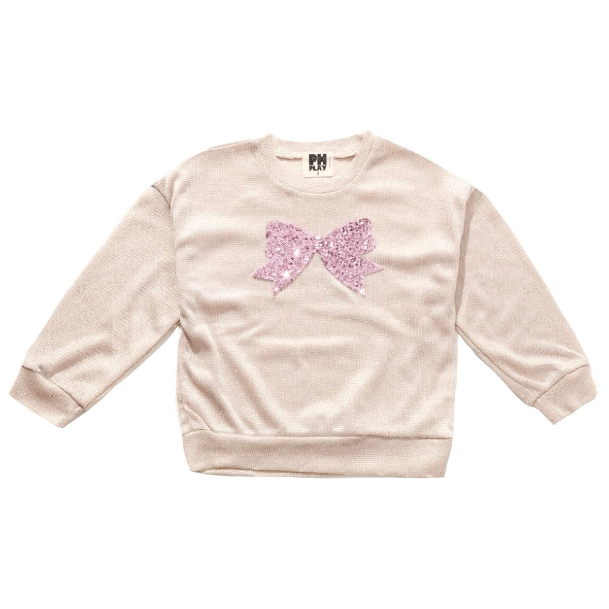 GLITTER BOW SWEATSHIRT - SWEATERS