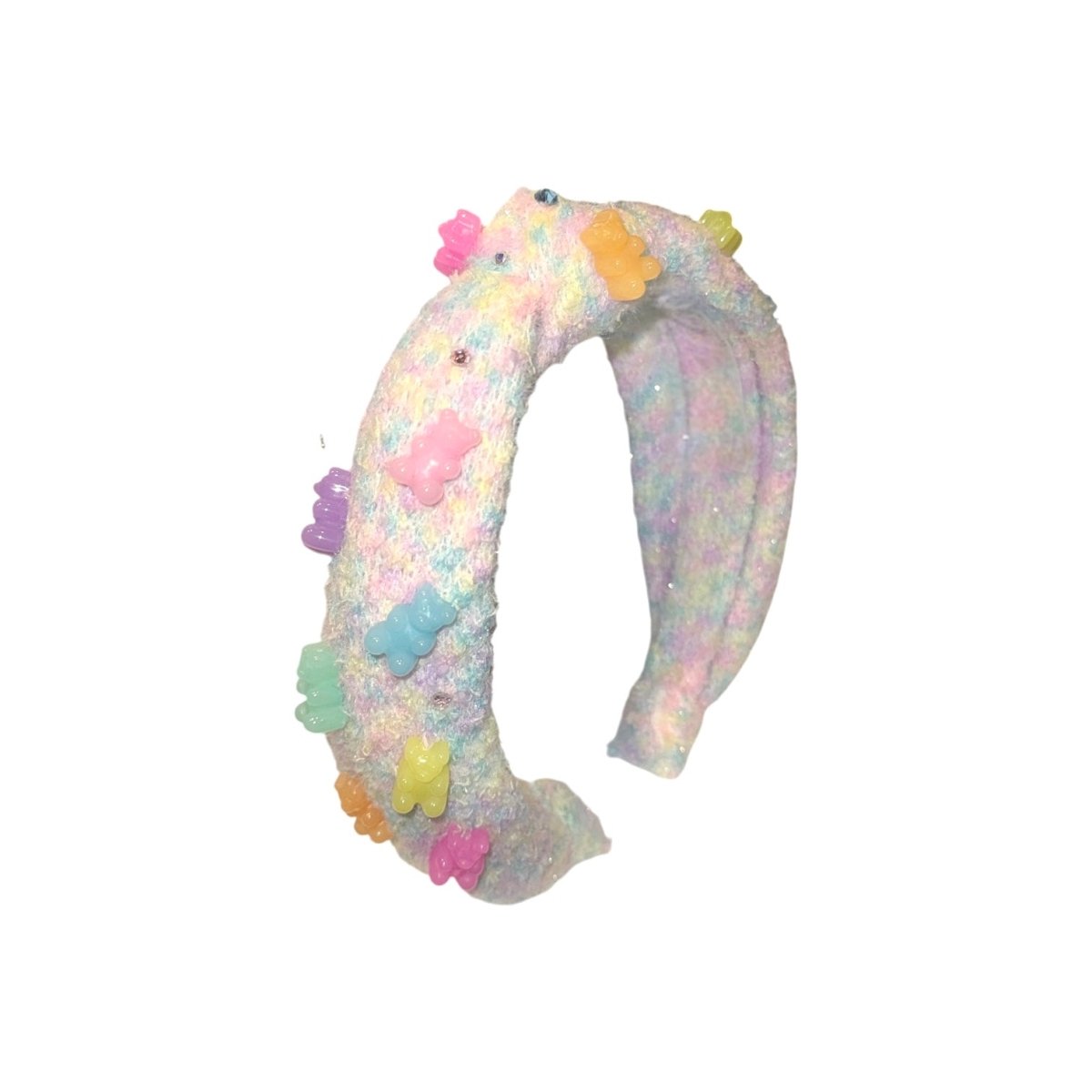 GMMY BEAR RAINBOW TWEED KNOT HEADBAND - BARI LYNN