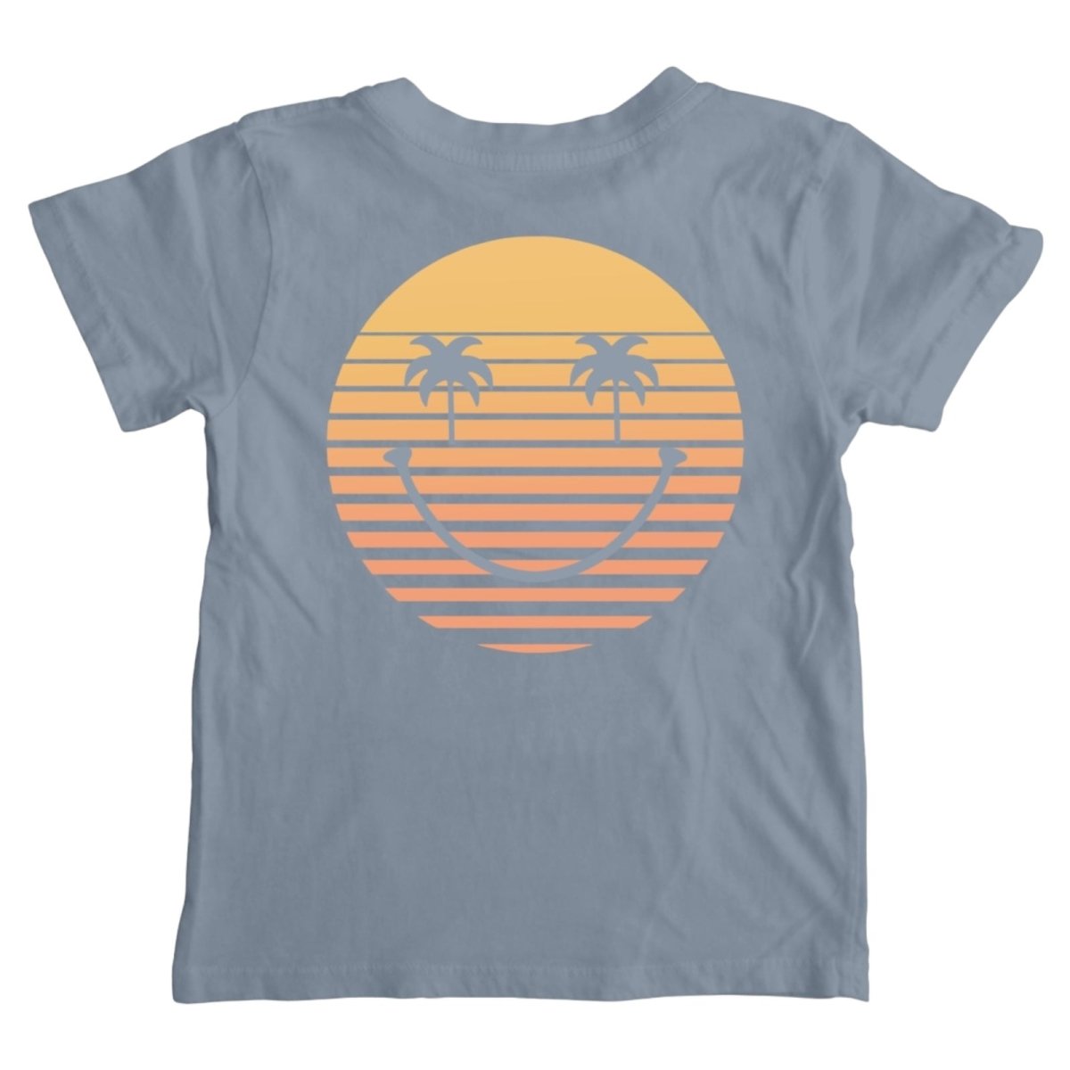 GOLDEN SMILEY FACE SUNSET TSHIRT - TINY WHALES