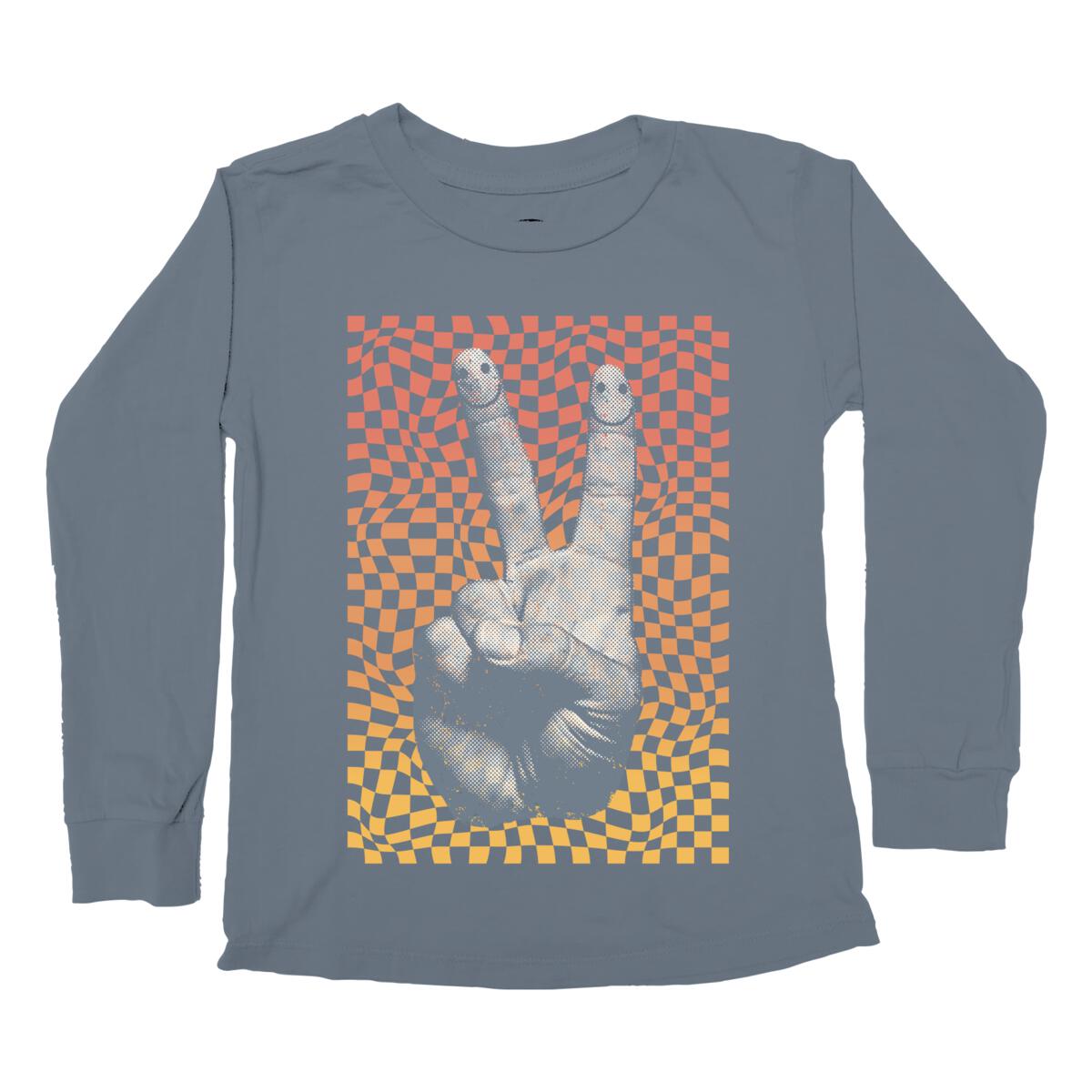 GOOD VIBES PEACE SIGN LONG SLEEVE TSHIRT - LONG SLEEVE TOPS