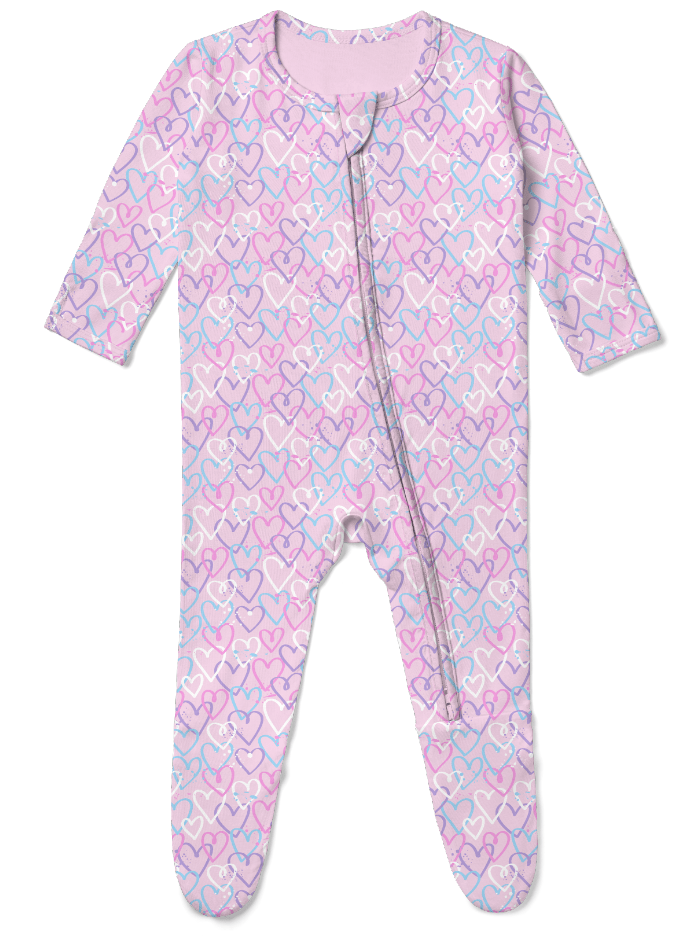 GRAFFITI HEARTS FOOTIES (PREORDER) - BABY STEPS