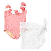 H20 HULA ONE PIECE SWIMSUIT W/ LACE SKIRT SET - ONE PIECE SWIMSUIT
