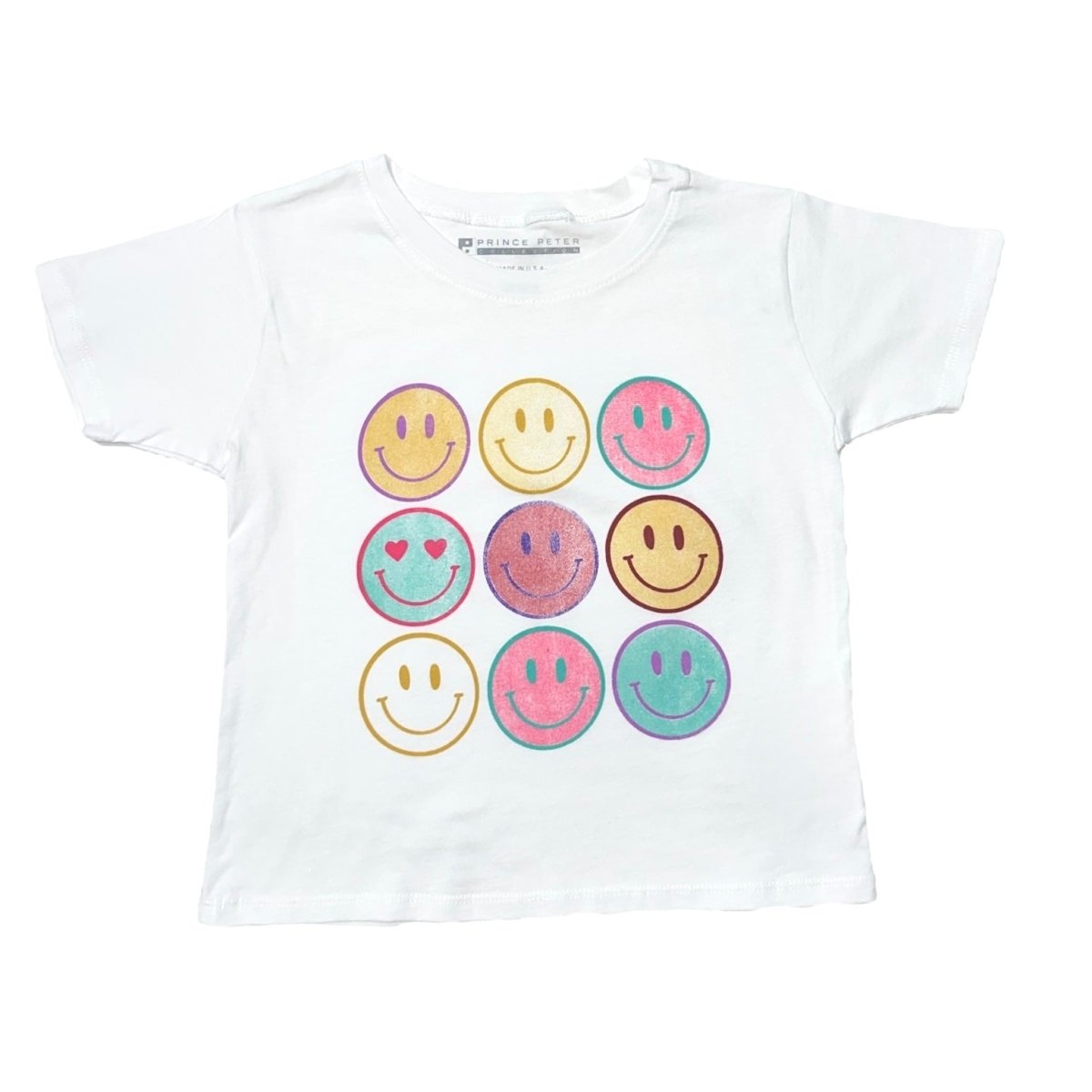 HAPPY FACES CROP TSHIRT - SHORT SLEEVE TOPS