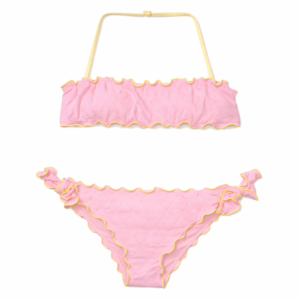 HEART EMBOSSED EMY TWO PIECE BIKINI - MC2 SAINT BARTH KIDS