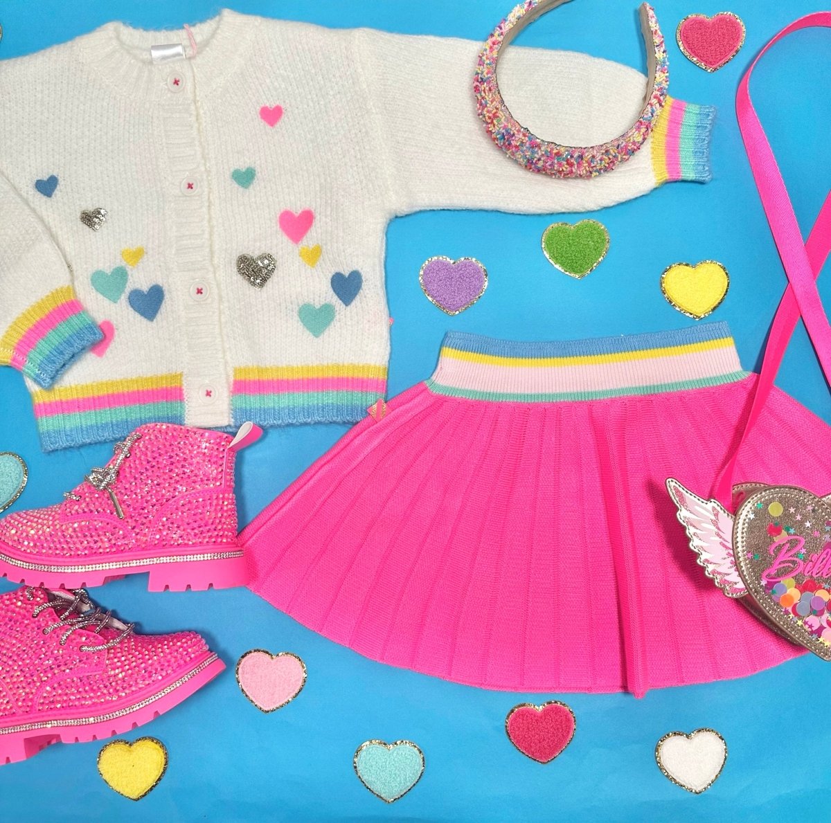 HEART KNIT CARDIGAN - BILLIEBLUSH