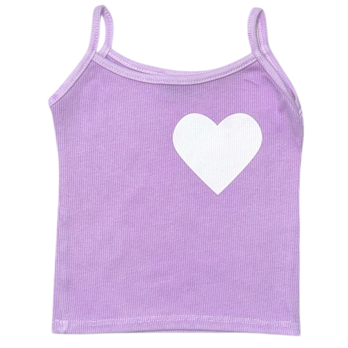 HEART RIBBED TANK TOP - TANK TOPS