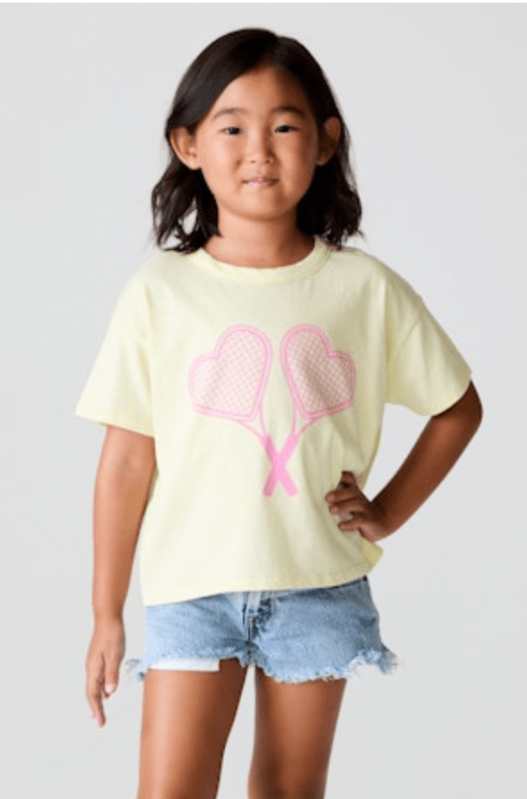 HEART SHAPED RACKET TSHIRT (PREORDER) - SHORT SLEEVE TOPS