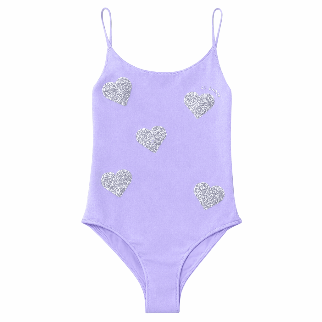 HEART STRASS CRYSTAL ONE PIECE SWIMSUIT - MC2 SAINT BARTH KIDS