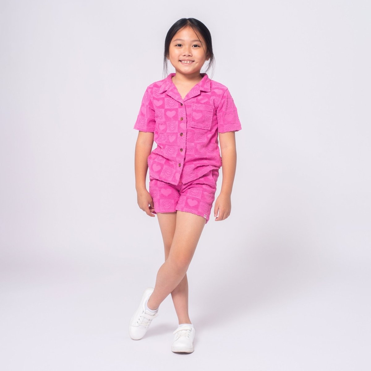 HEARTS CHECKERED TERRY RESORT SHORTS - SHORTS