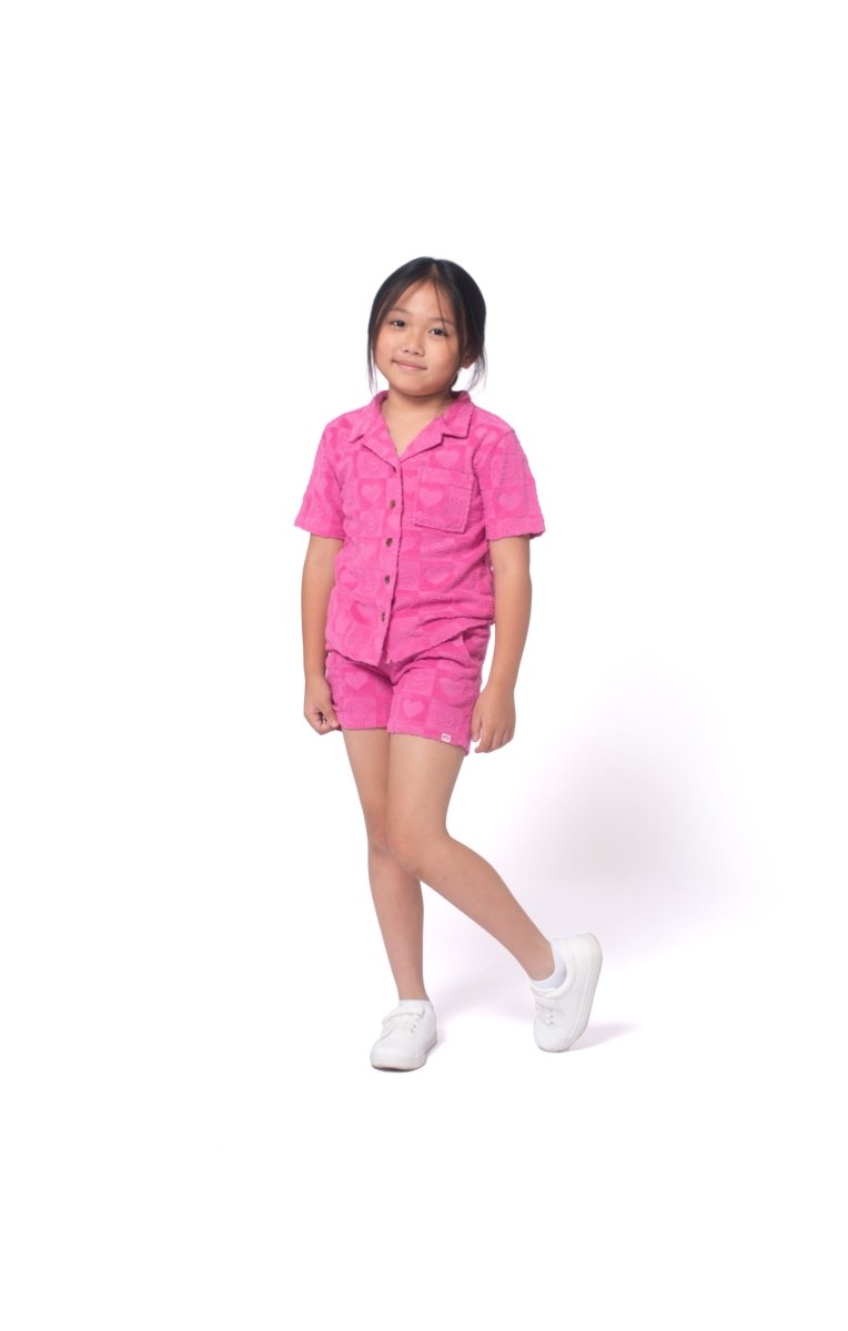 HEARTS CHECKERED TERRY RESORT SHORTS - SHORTS