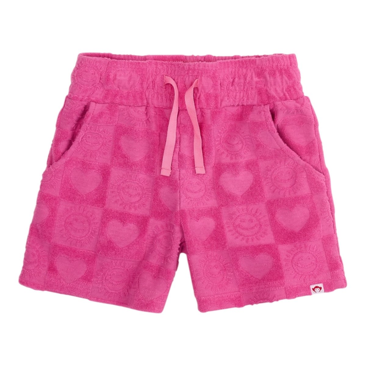 HEARTS CHECKERED TERRY RESORT SHORTS - SHORTS