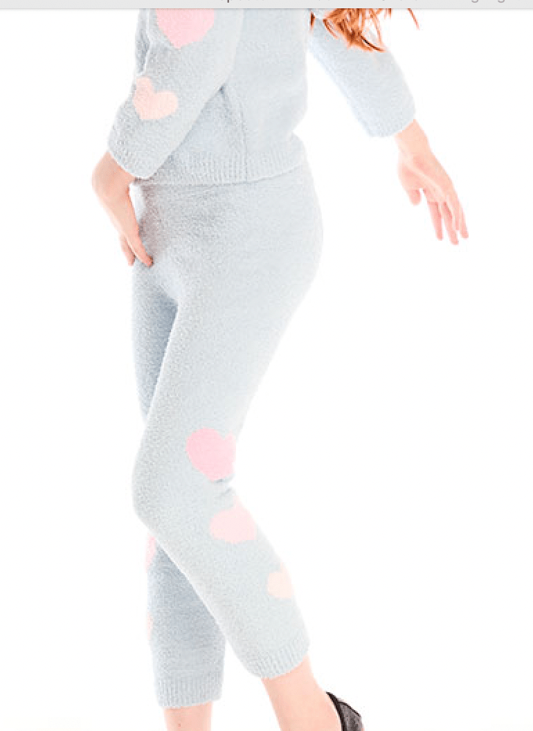 HEARTS FUZZY FLEECE LOUNGE LEGGINGS (PREORDER) - CHASER KIDS