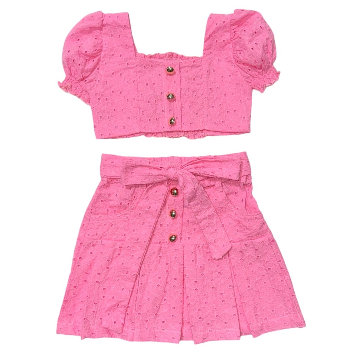 HOLLY EYELET OFF THE SHOULDER TOP AND PAULINE SKIRT SET - SET