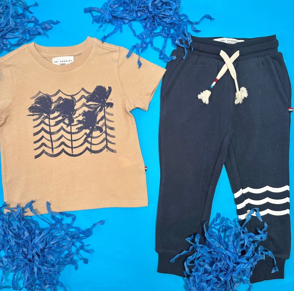 INDIGO WAVES SWEATPANTS - SWEATPANTS