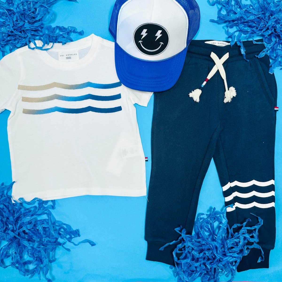 INDIGO WAVES SWEATPANTS - SWEATPANTS