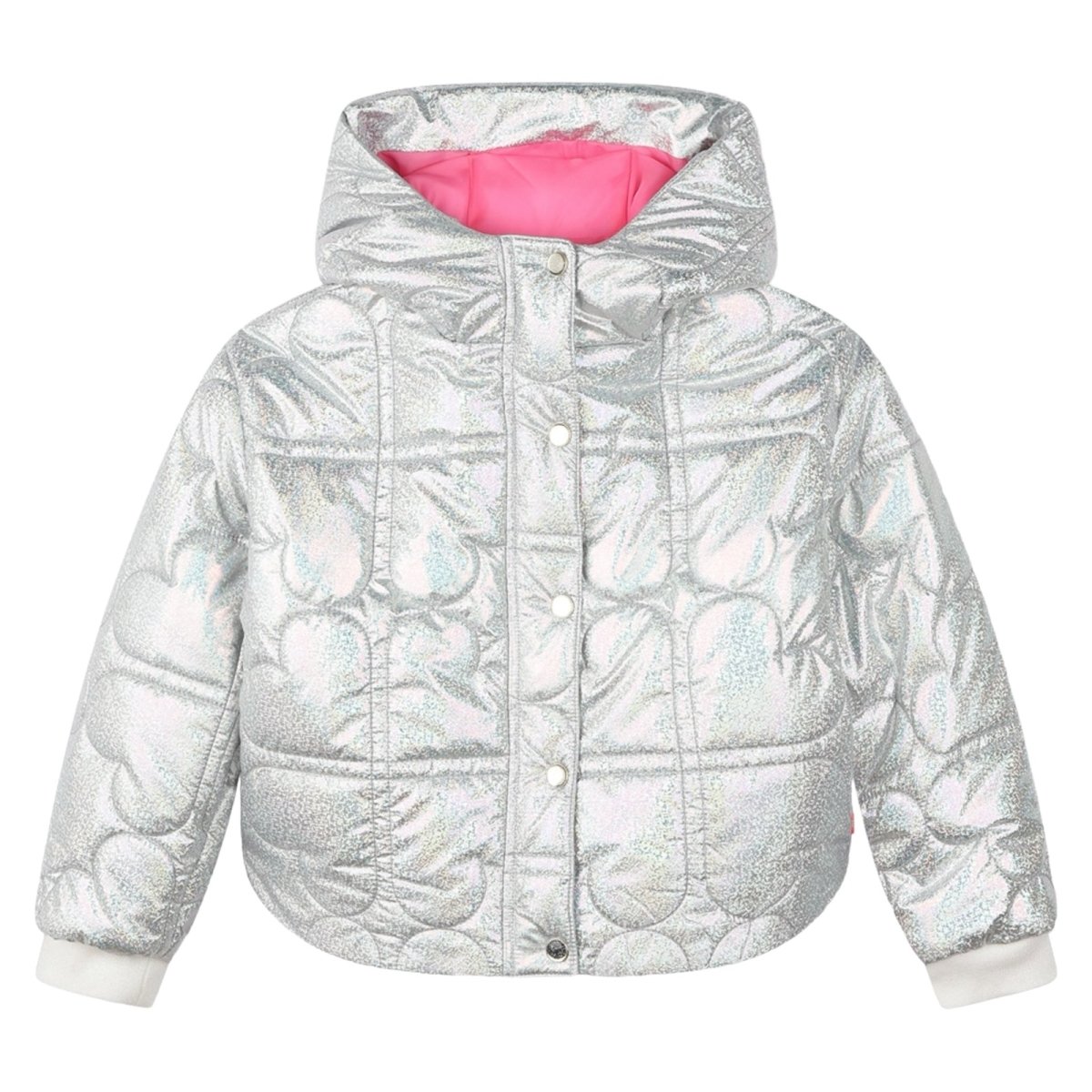IRIDESCENT QUILTED HEARTS PUFFER JACKET - JACKETS